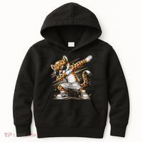Dabbing Cheetah Wear Glasses Cute Funny Cheetah Animal Kids Hoodie thumb 0