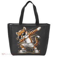 Dabbing Cheetah Wear Glasses Cute Funny Cheetah Animal Tote Bag thumb 0