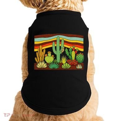 Desert Cactus Western Retro Doggie Tank