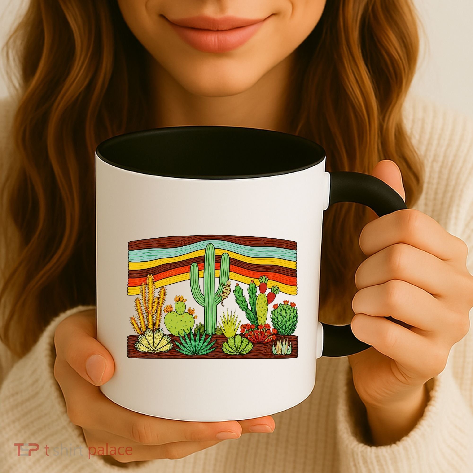 Desert Cactus Western Retro Coffee Mug