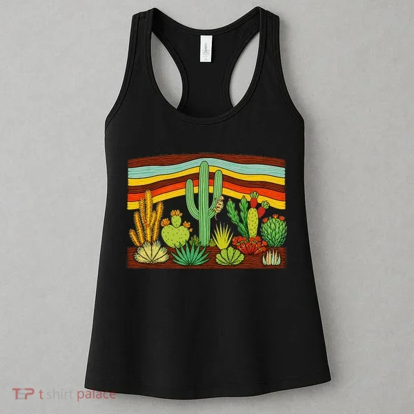 Desert Cactus Western Retro Women's Tank Top
