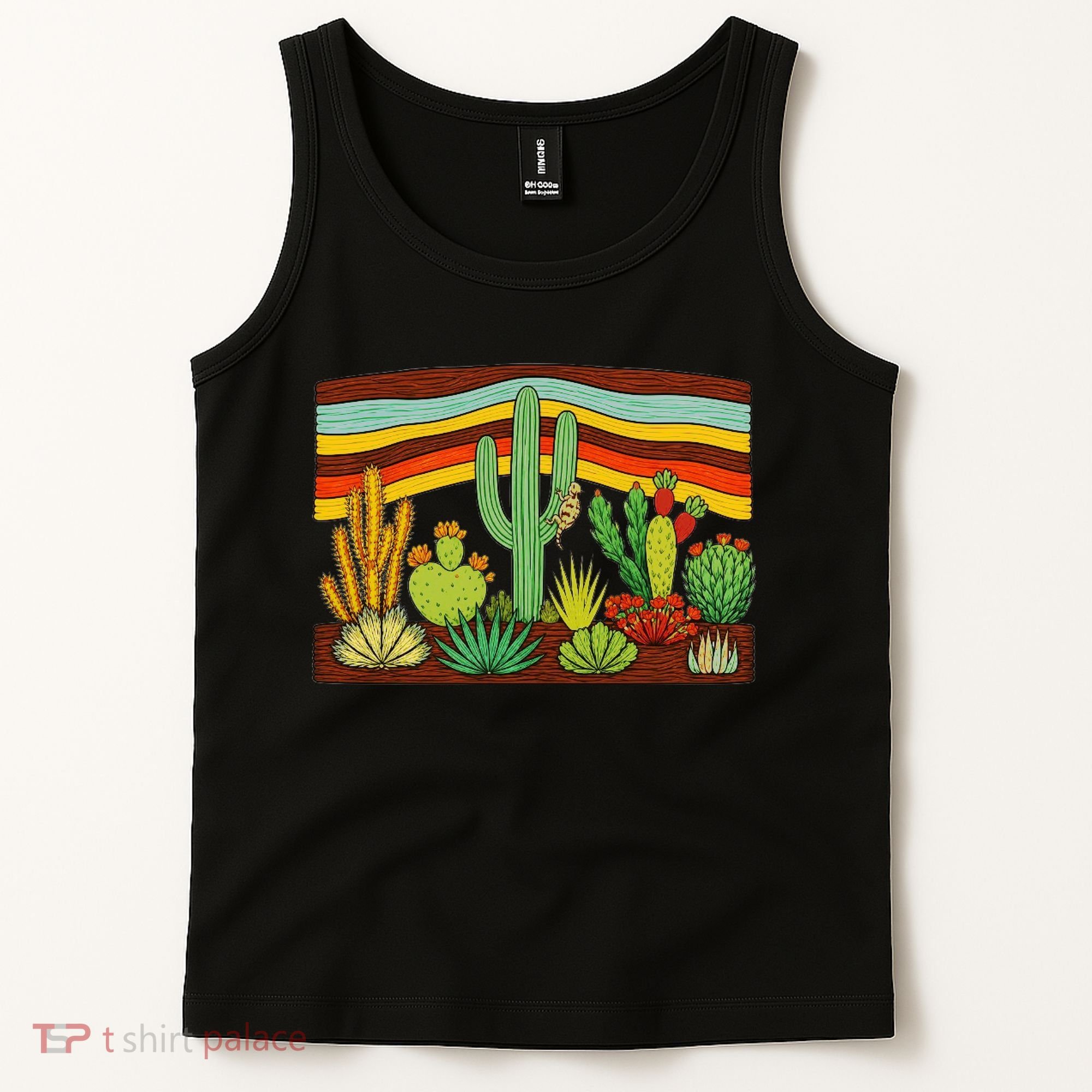 Desert Cactus Western Retro Tank Top