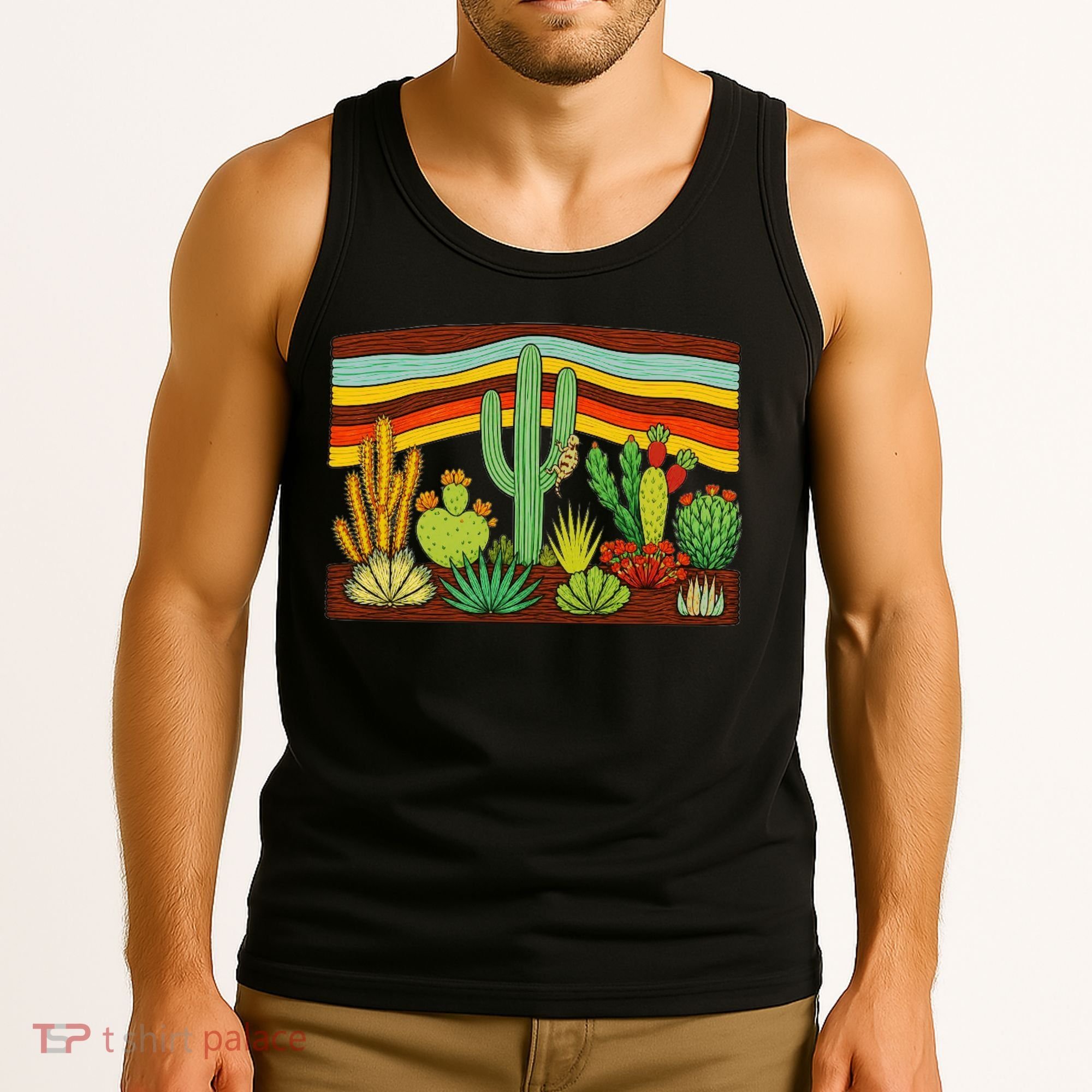 Desert Cactus Western Retro Tank Top