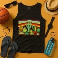 Desert Cactus Western Retro Tank Top thumb 4