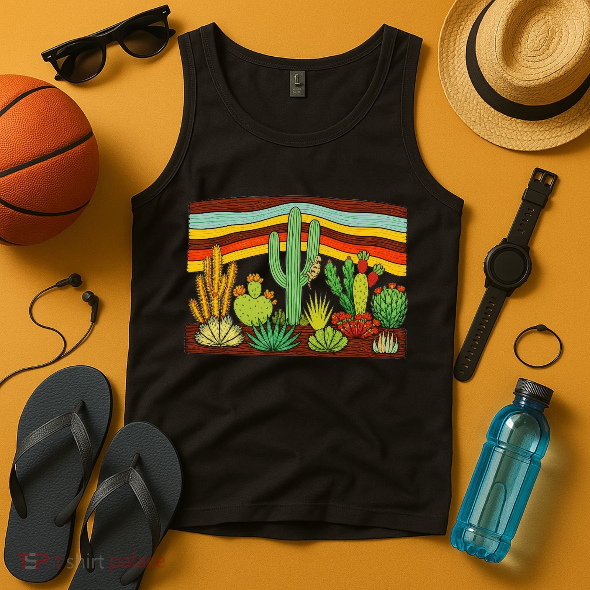 Desert Cactus Western Retro Tank Top