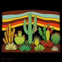 Desert Cactus Western Retro Women's Long Sleeve Shirt thumb 2