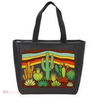 Desert Cactus Western Retro Tote Bag thumb 0
