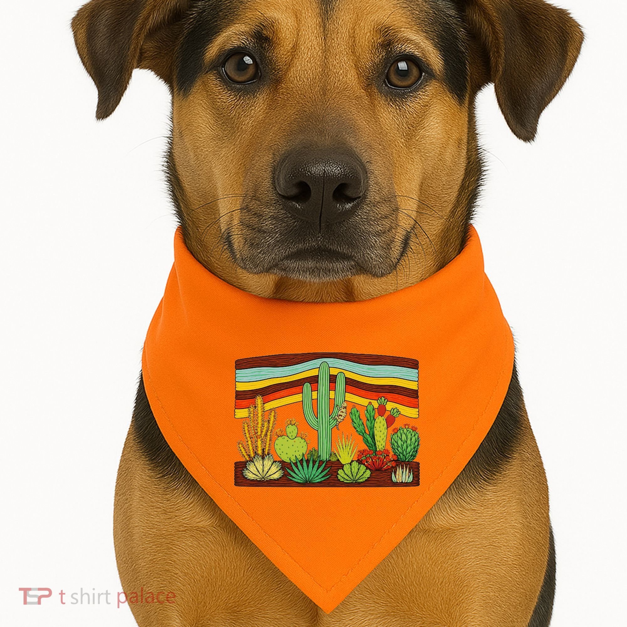 Desert Cactus Western Retro USA-Made Doggie Bandana