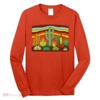 Desert Cactus Western Retro Long Sleeve Shirt thumb 0