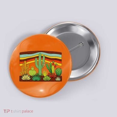 Desert Cactus Western Retro Button