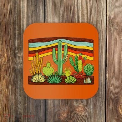 Desert Cactus Western Retro Coaster