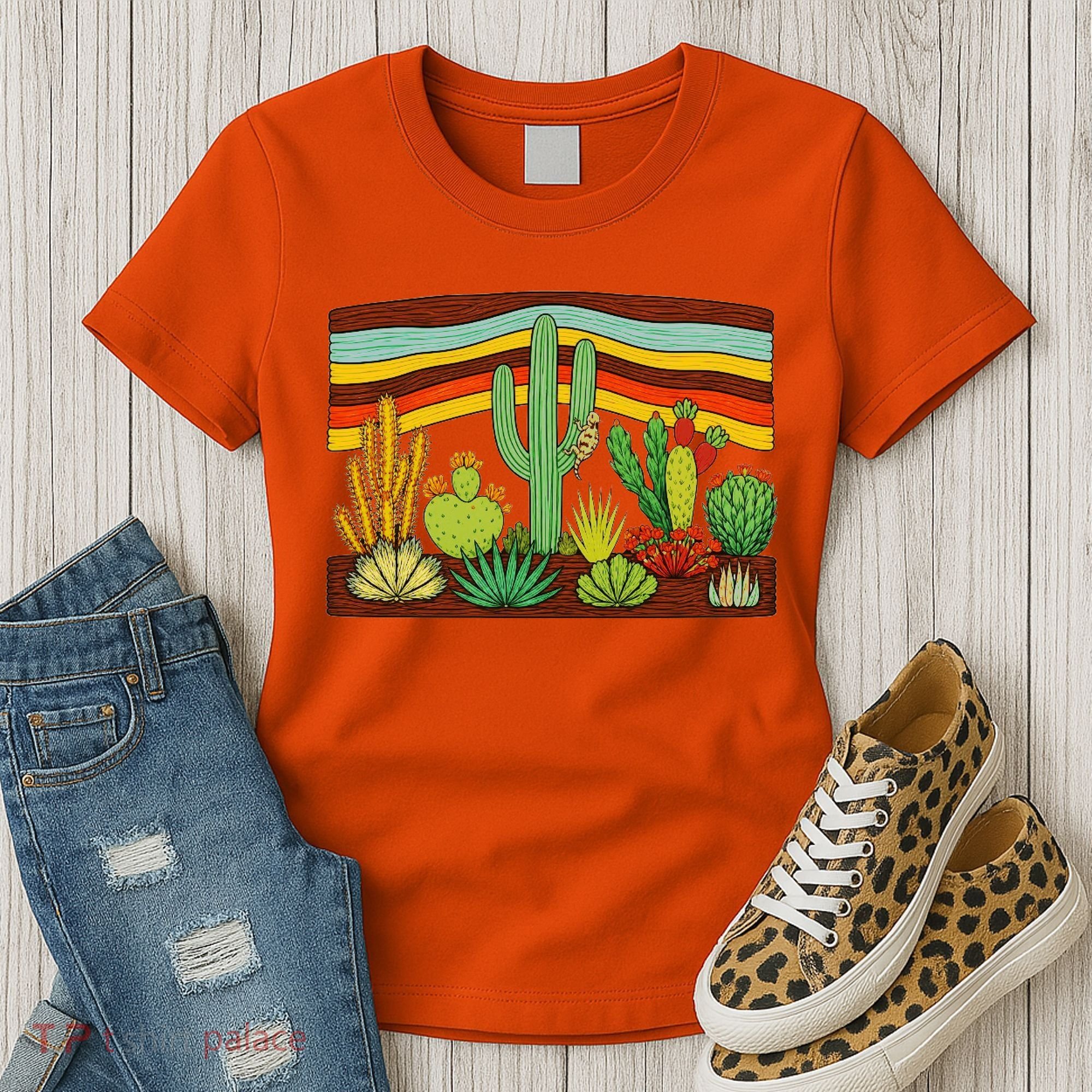 Desert Cactus Western Retro Women's T-Shirt