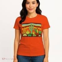 Desert Cactus Western Retro Women's T-Shirt thumb 4