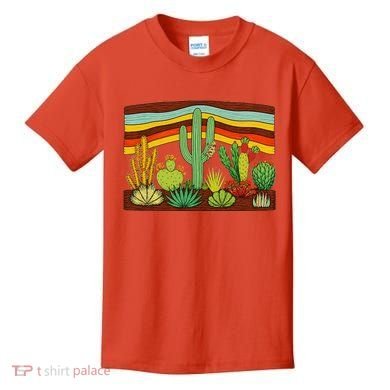 Desert Cactus Western Retro Kids T-Shirt