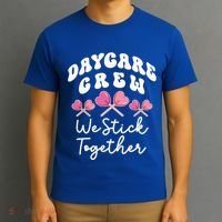 Daycare Crew We Stick Together Daycare Teacher Heart Sucker Cool Gift T-Shirt thumb 3
