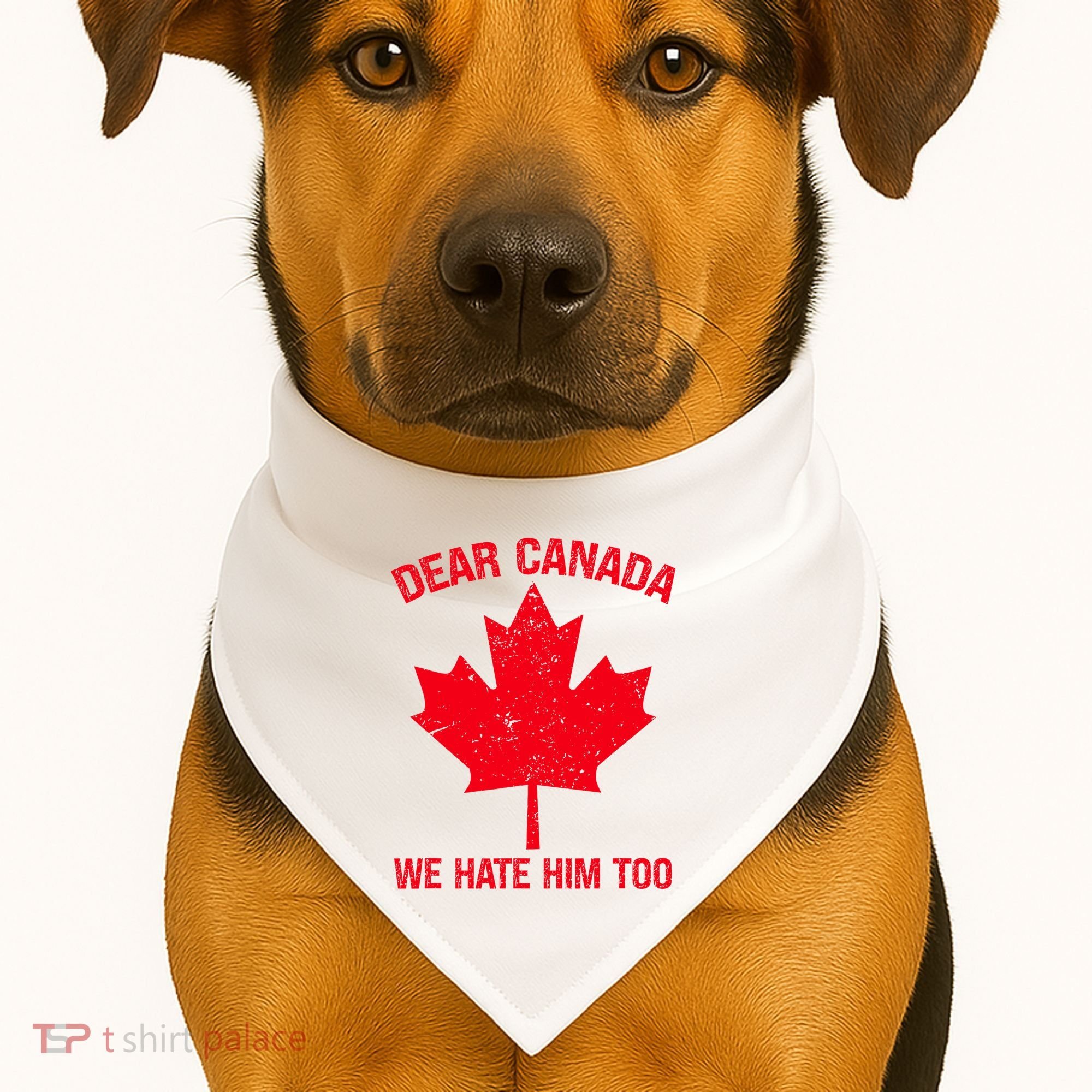 Dear Canada We Hate Him Too USA-Made Doggie Bandana