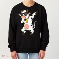 Dabbing Cow Wearing Sunglasses Dab Dance Women's Sweatshirt thumb 0