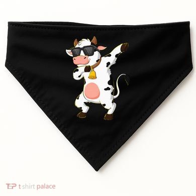 Dabbing Cow Wearing Sunglasses Dab Dance USA-Made Doggie Bandana
