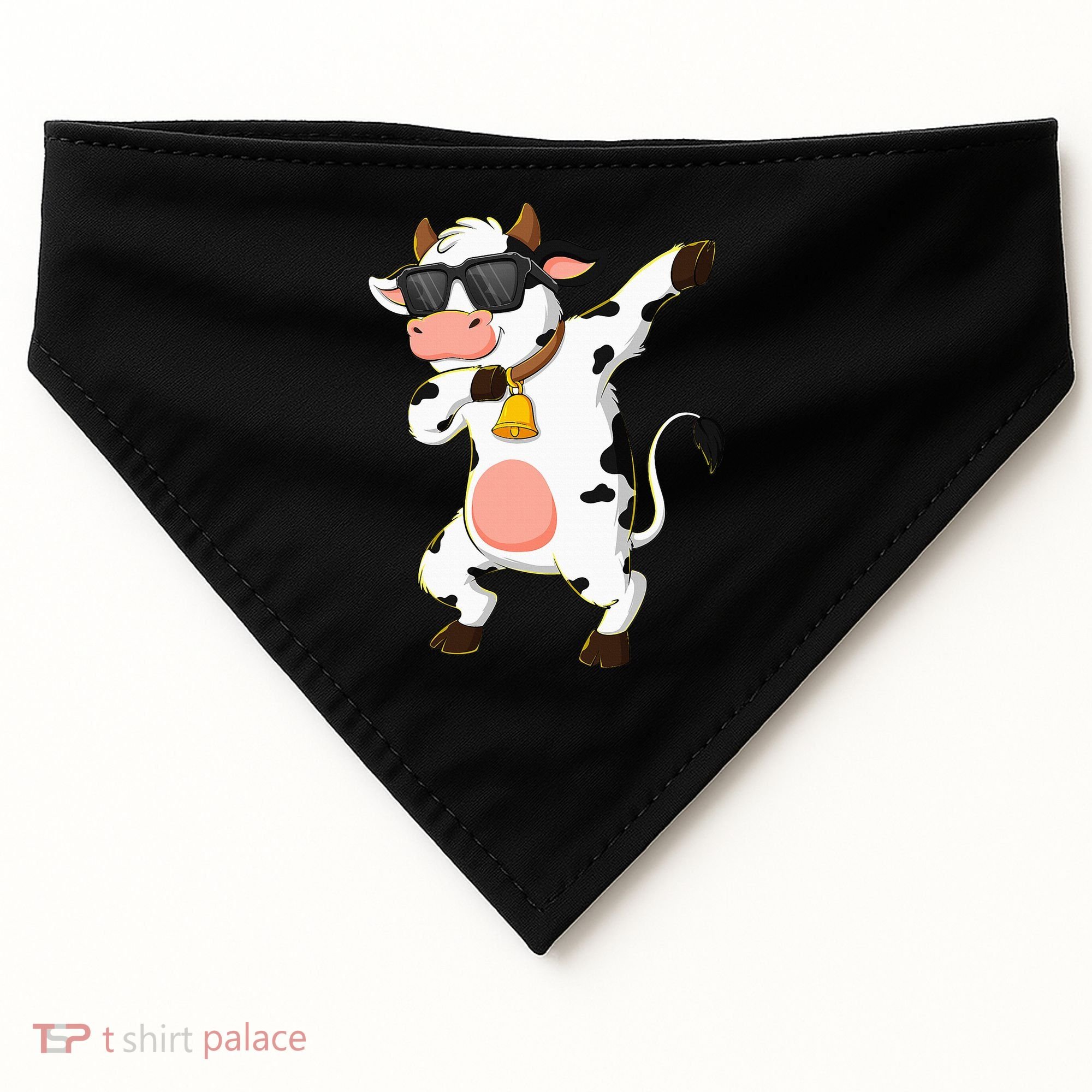 Dabbing Cow Wearing Sunglasses Dab Dance USA-Made Doggie Bandana