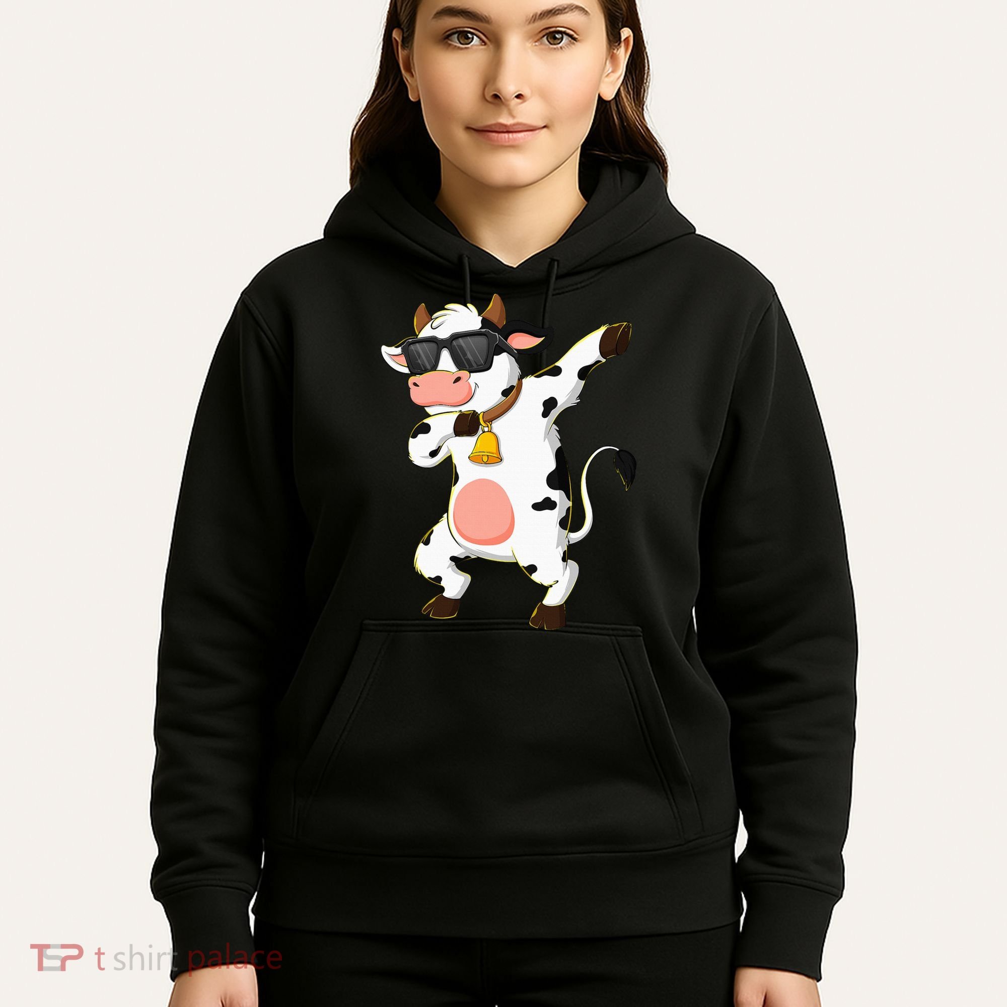 Dabbing Cow Wearing Sunglasses Dab Dance Hoodie