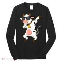 Dabbing Cow Wearing Sunglasses Dab Dance Long Sleeve Shirt thumb 0