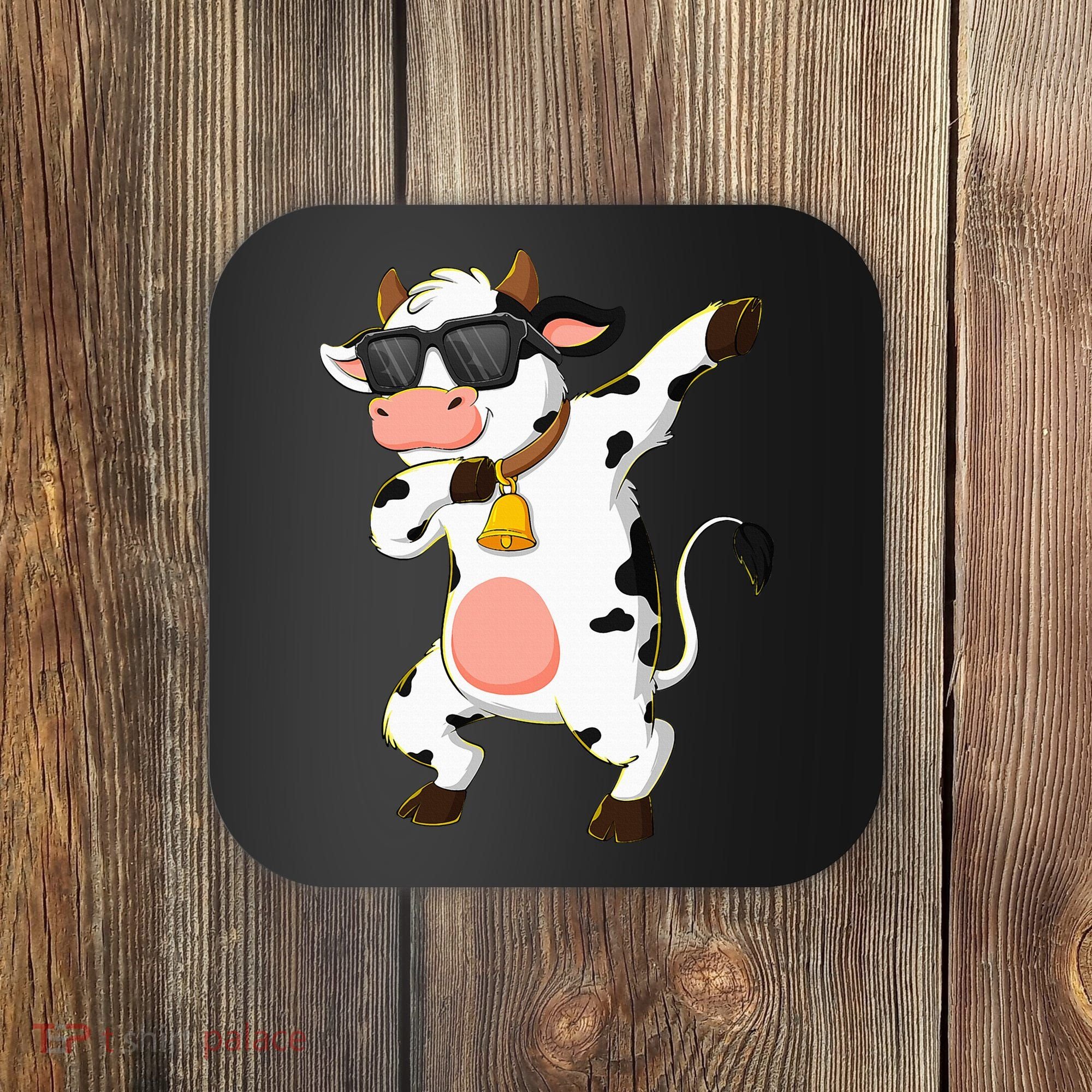 Dabbing Cow Wearing Sunglasses Dab Dance Coaster