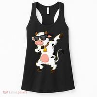 Dabbing Cow Wearing Sunglasses Dab Dance Women's Tank Top thumb 0