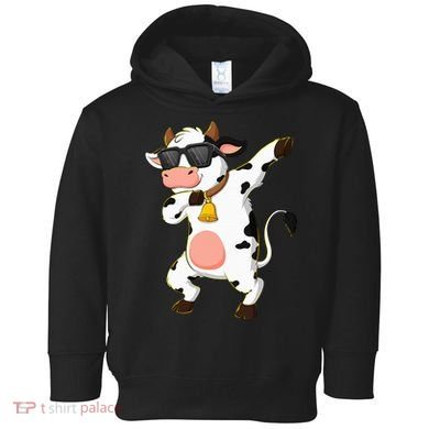Dabbing Cow Wearing Sunglasses Dab Dance Toddler Hoodie