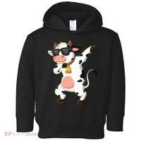 Dabbing Cow Wearing Sunglasses Dab Dance Toddler Hoodie thumb 0