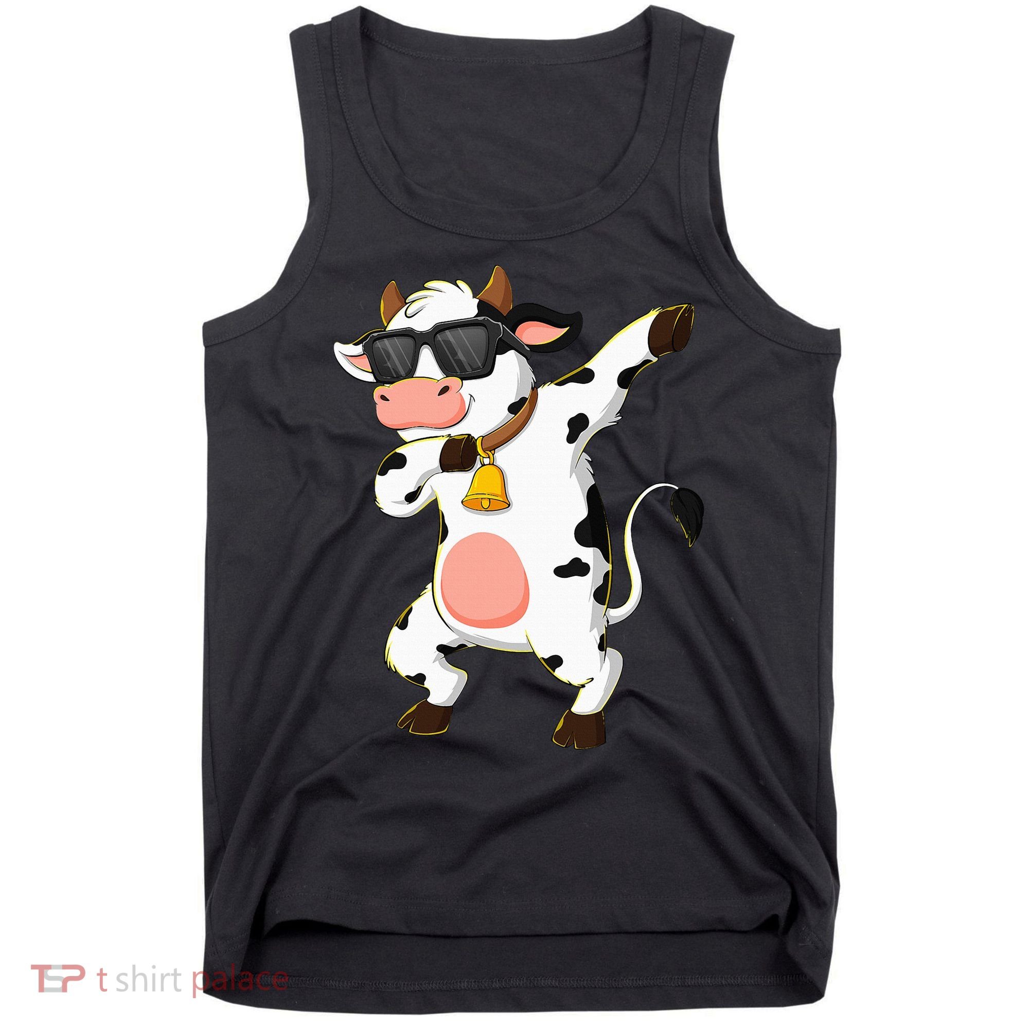 Dabbing Cow Wearing Sunglasses Dab Dance Tank Top