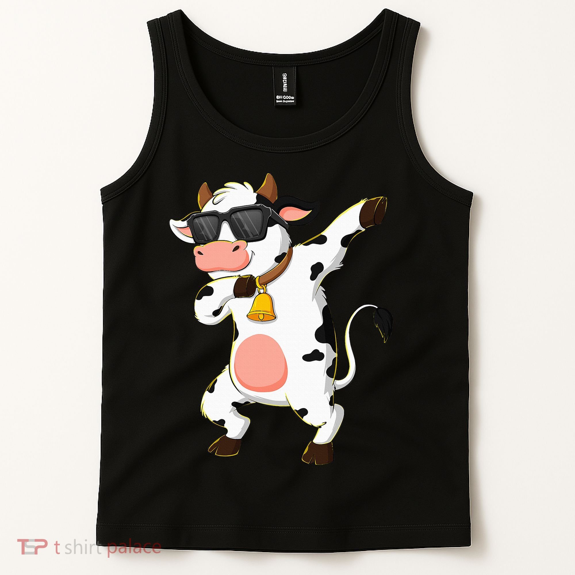 Dabbing Cow Wearing Sunglasses Dab Dance Tank Top