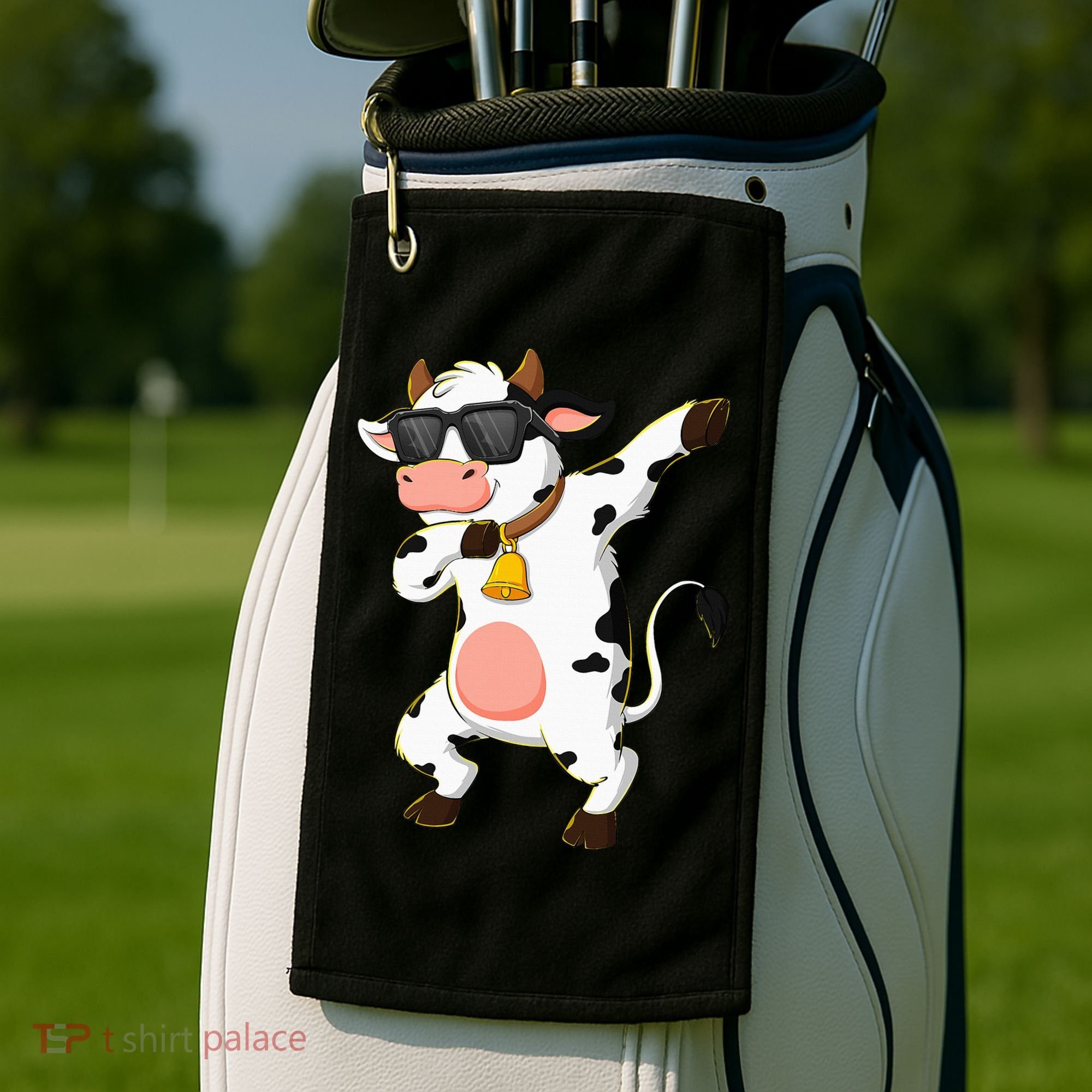 Dabbing Cow Wearing Sunglasses Dab Dance Golf Towel