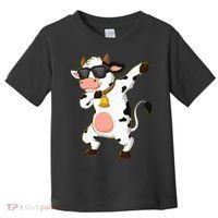 Dabbing Cow Wearing Sunglasses Dab Dance Toddler T-Shirt thumb 0