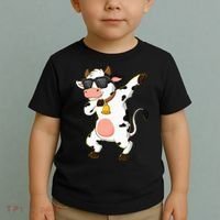 Dabbing Cow Wearing Sunglasses Dab Dance Toddler T-Shirt thumb 2