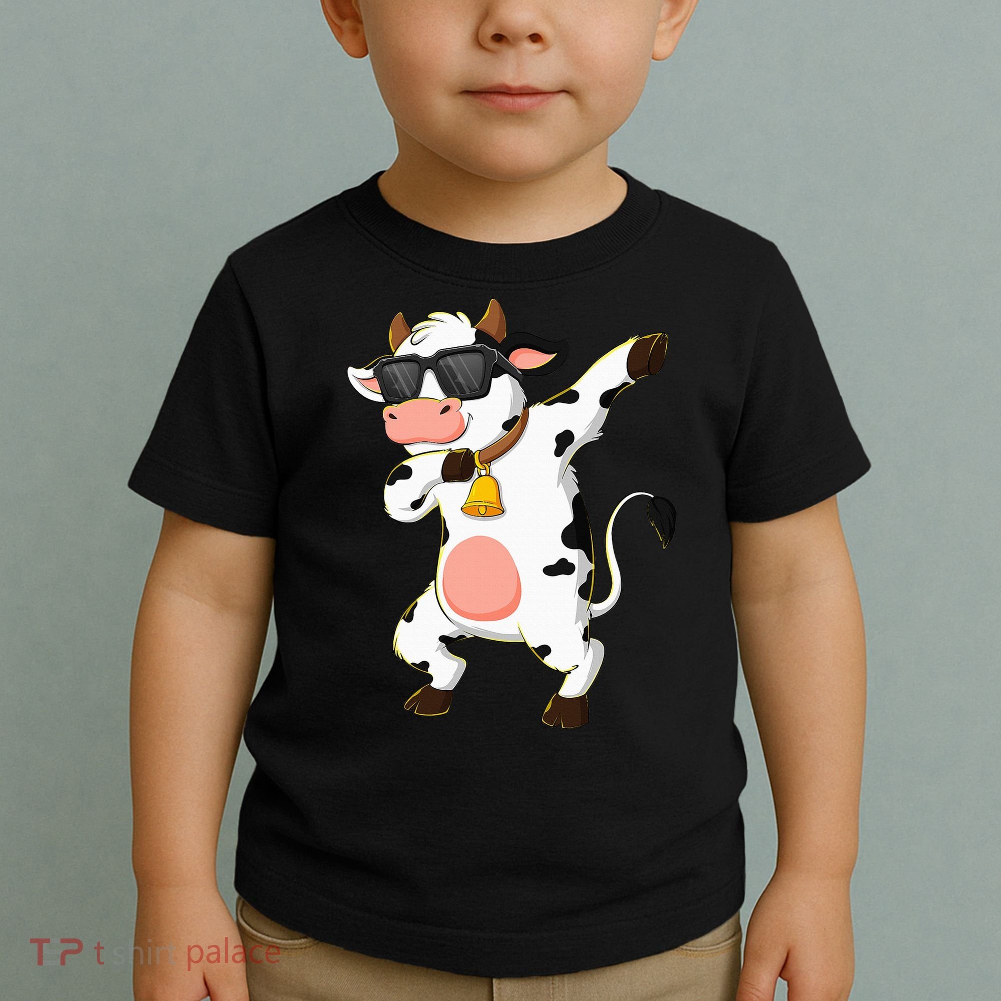 Dabbing Cow Wearing Sunglasses Dab Dance Toddler T-Shirt