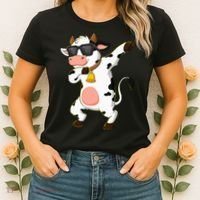 Dabbing Cow Wearing Sunglasses Dab Dance Women's T-Shirt thumb 2