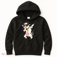 Dabbing Cow Wearing Sunglasses Dab Dance Kids Hoodie thumb 0