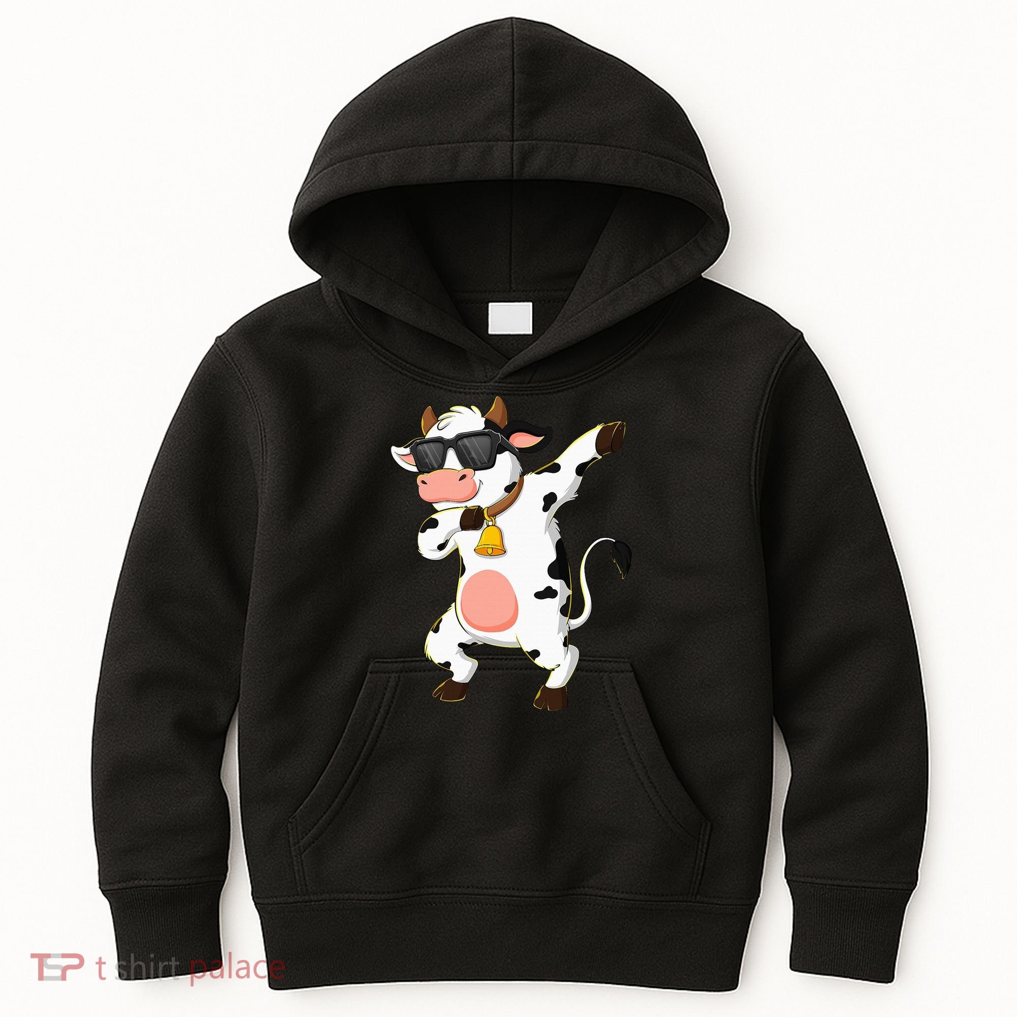 Dabbing Cow Wearing Sunglasses Dab Dance Kids Hoodie