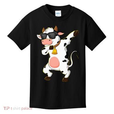 Dabbing Cow Wearing Sunglasses Dab Dance Kids T-Shirt