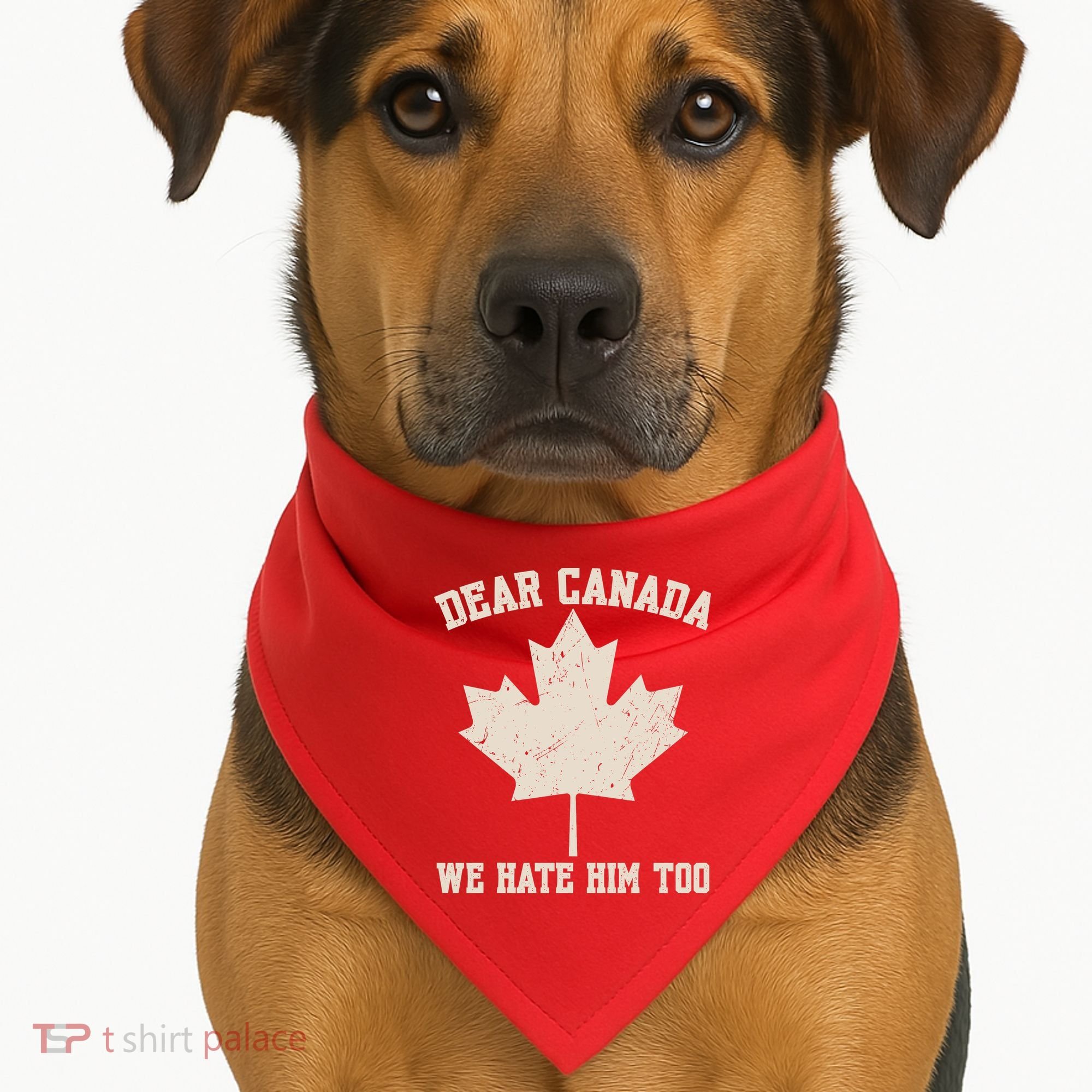 Dear Canada We Hate Him Too Anti Trump USA-Made Doggie Bandana