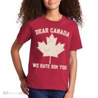 Dear Canada We Hate Him Too Anti Trump Kids T-Shirt thumb 2