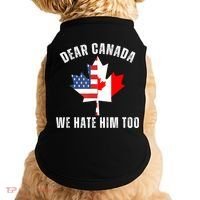 Dear Canada We Hate Him Too Anti Trump Canadian Protest Doggie Tank thumb 0
