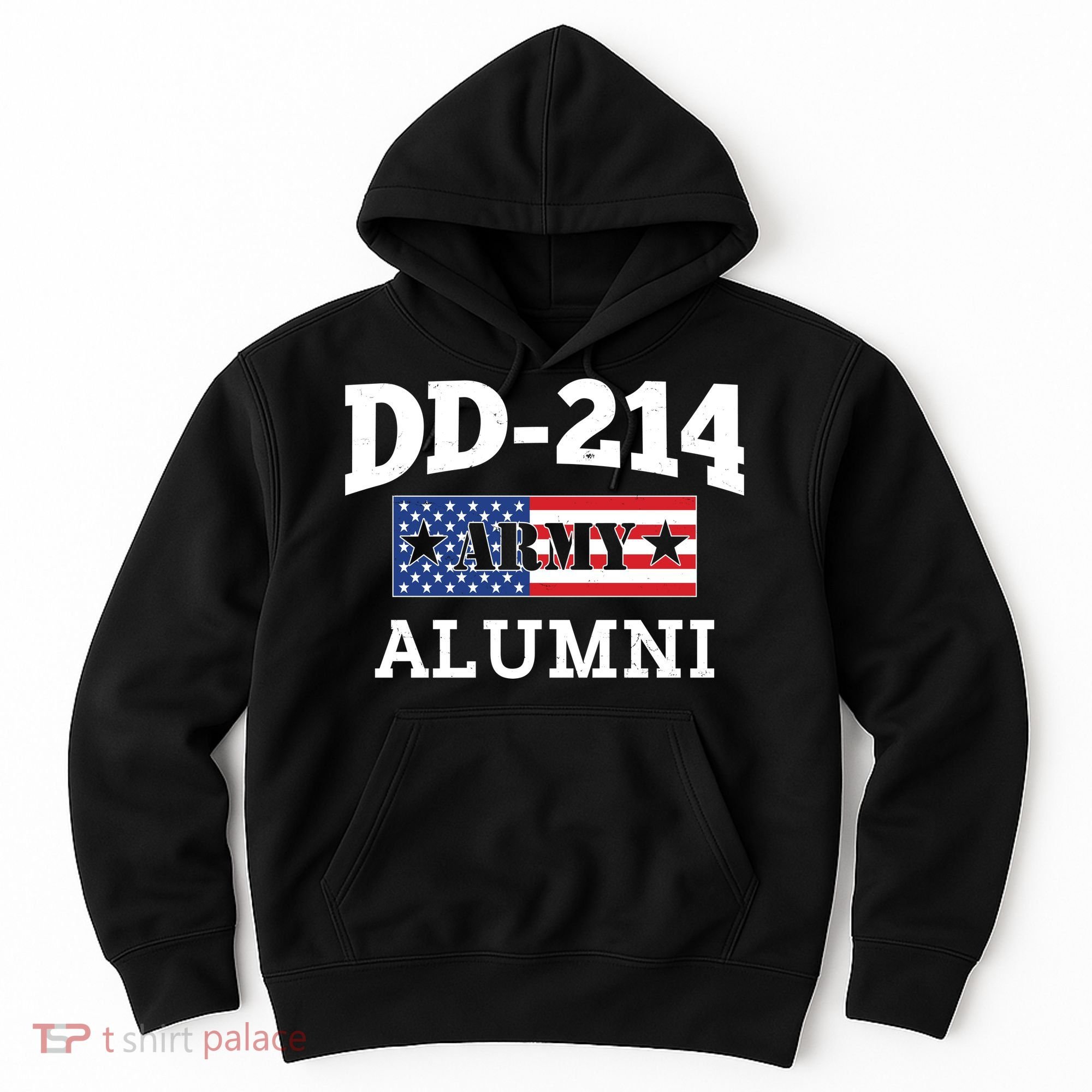 DD-214 Army Alumni US American Flag Hoodie