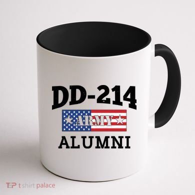 DD-214 Army Alumni US American Flag Coffee Mug back