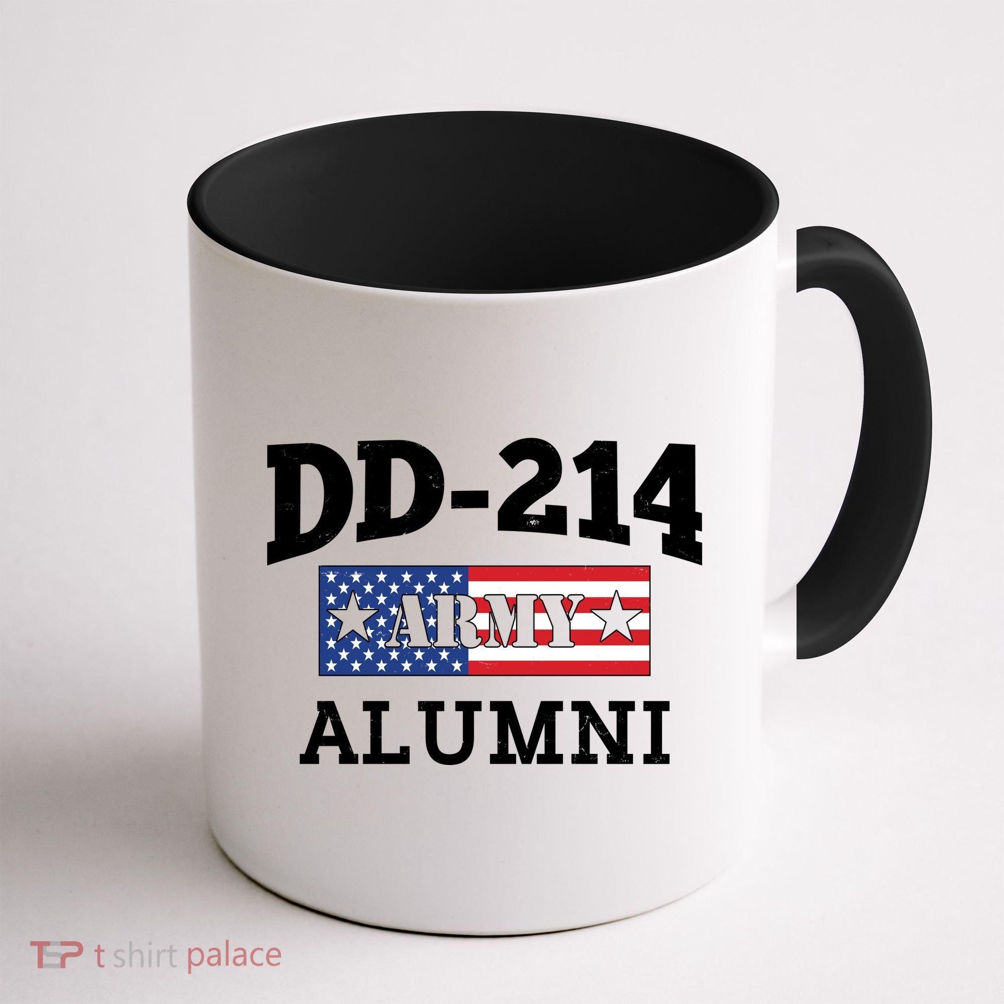 DD-214 Army Alumni US American Flag Coffee Mug