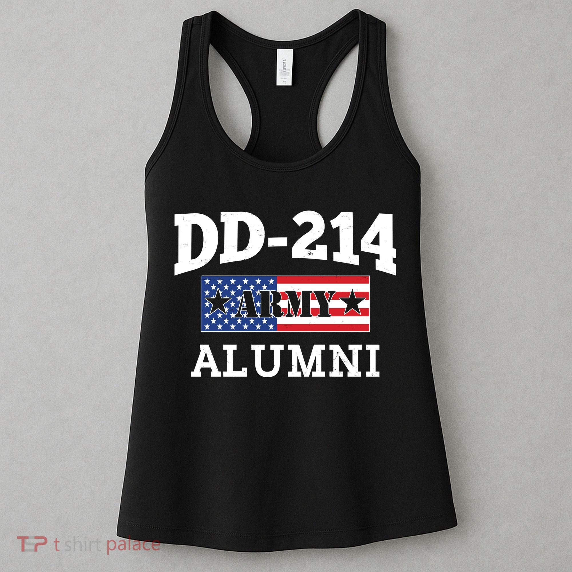 DD-214 Army Alumni US American Flag Women's Tank Top