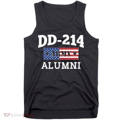 DD-214 Army Alumni US American Flag Tank Top