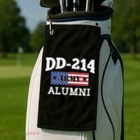 DD-214 Army Alumni US American Flag Golf Towel thumb 2