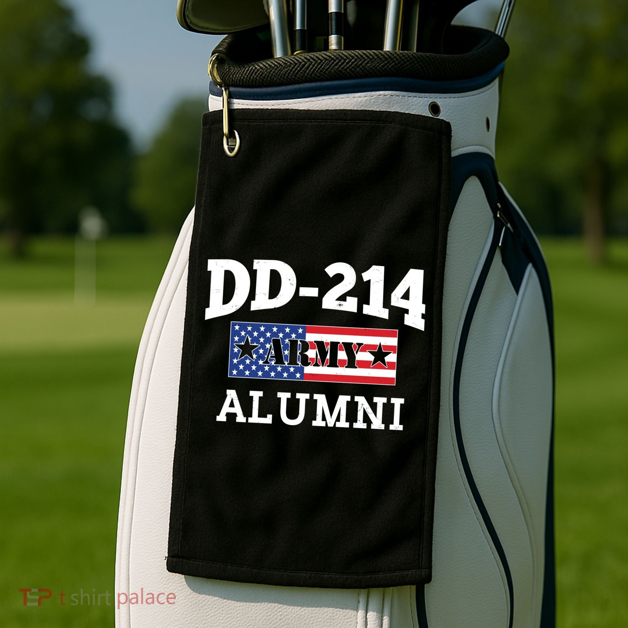 DD-214 Army Alumni US American Flag Golf Towel