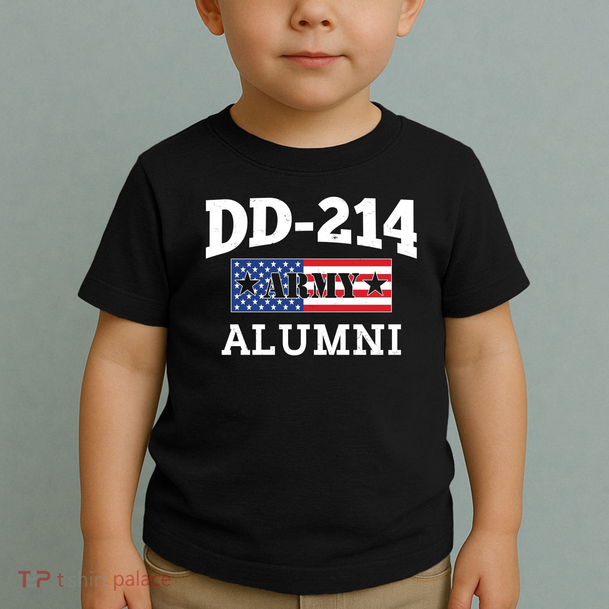 DD-214 Army Alumni US American Flag Toddler T-Shirt
